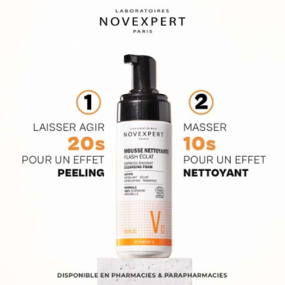 NOVEXPERT - Flash eclat mousse nettoyante 150 ml
