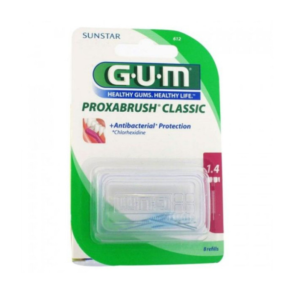 GUM - Recharge brosettes extra fines par 8 unites 1.4 mm ref 612
