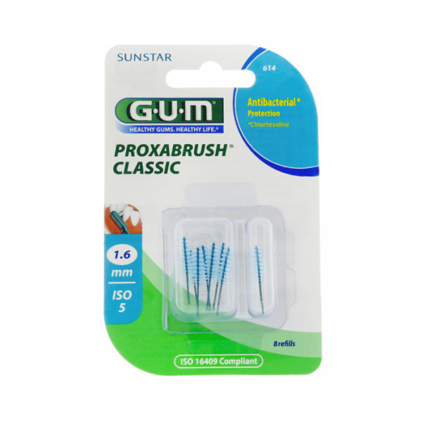 GUM - Recharge brosettes extra fines par 8 unites 1.6 mm ref 614