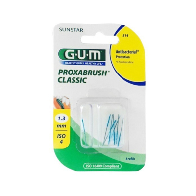 GUM - Recharge brosettes extra fines par 8 unites 1.3 mm ref 514