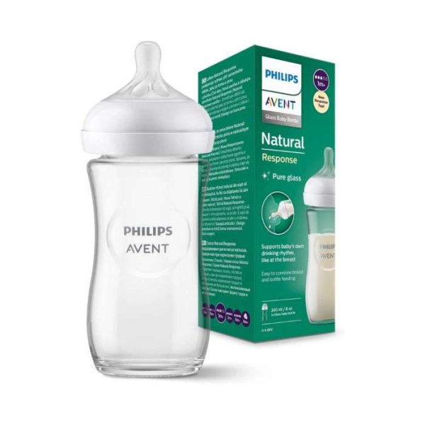 AVENT - Biberon natural en verre 240 ml 1mois+ 8 oz
