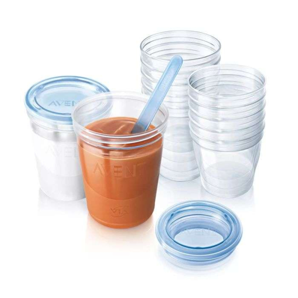 AVENT - Set 10 pots de conservation pour lait maternel 180 ml/6oz
