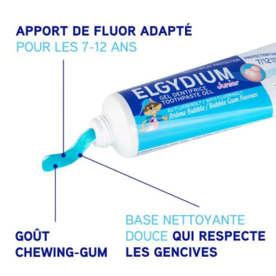 ELGYDIUM - Dentifrice junior 7-12 ans 50 ml