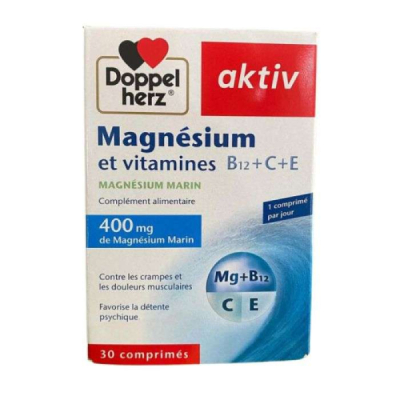 DOPPELHERZ - Aktiv magnesium et vitamines b12+c+e 30 comprimes