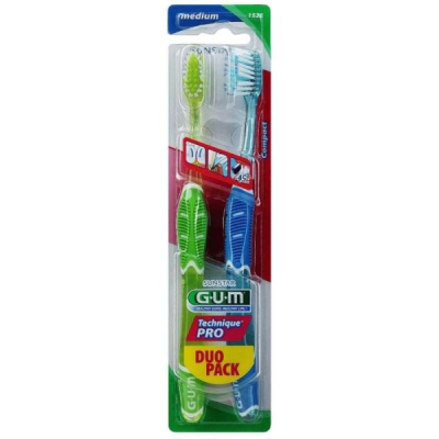 GUM - Duo pack brosse a dents technique pro medium compact 1528
