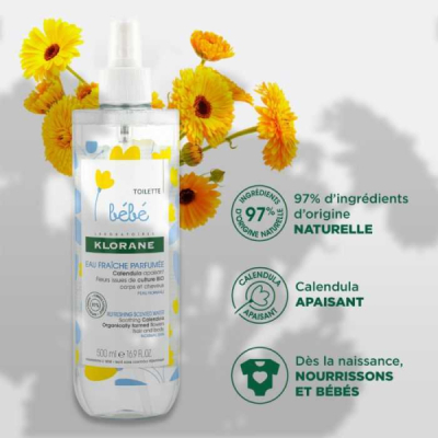 KLORANE - Bebe eau fraiche parfumee au calendula 500 ml