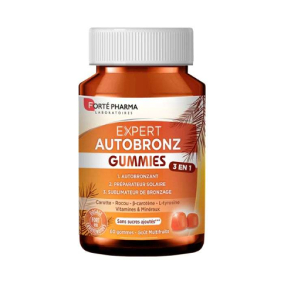 FORTE PHARMA - Expert autobronz gummies 3 en 1 gout multifruits 60 gommes