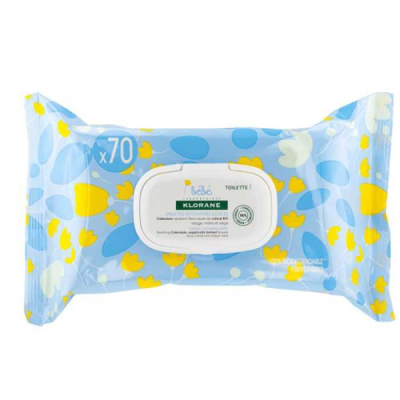 KLORANE - Bebe lingettes nettoyantes pour le change boite de 70
