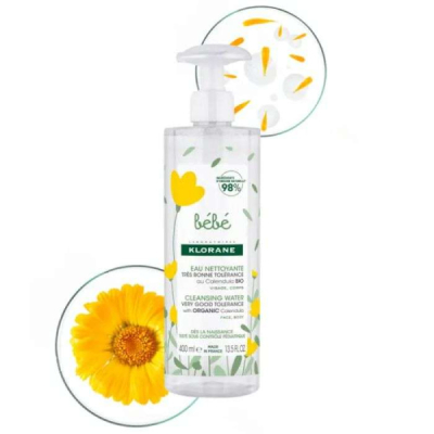 KLORANE - Bebe eau nettoyante au clendula bio 400 ml