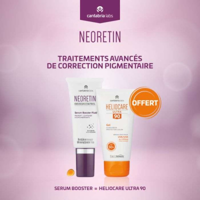 CANTABRIA - Offre neoretin discrom control serum booster fluid 30 ml + cantabria heliocare ultra 90 gel spf 50 50 ml offert