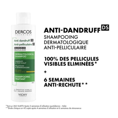 DERCOS - Vichy dercos shampoing anti pelliculaire ds cheveux secs 200 ml