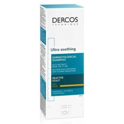 DERCOS - Vichy dercos ultra apaisant shampoing cheveux sec 200ml