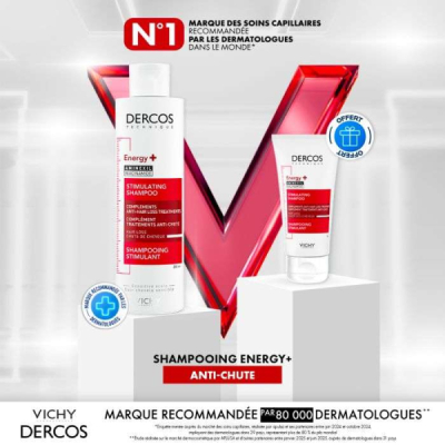 DERCOS - Vichy dercos offre shampooing energy+ 200ml + shampooing format voyage 50 ml offert