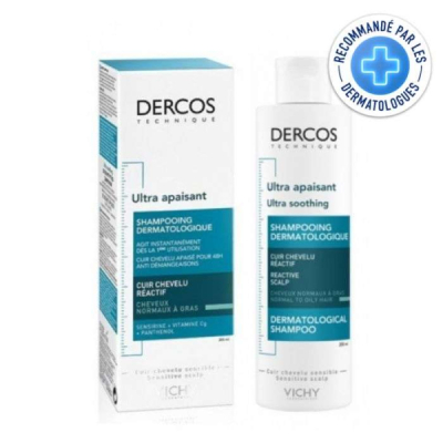 DERCOS - Vichy dercos ultra apaisant cheveux normaux a gras 200 ml