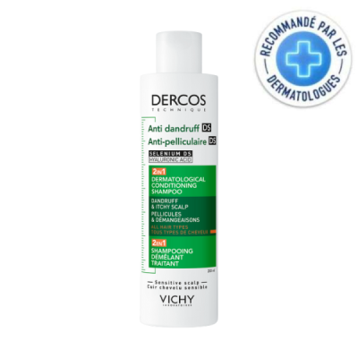 DERCOS - Vichy dercos ds 2 en 1 shampoing anti pelliculaire demelant traitant 200 ml