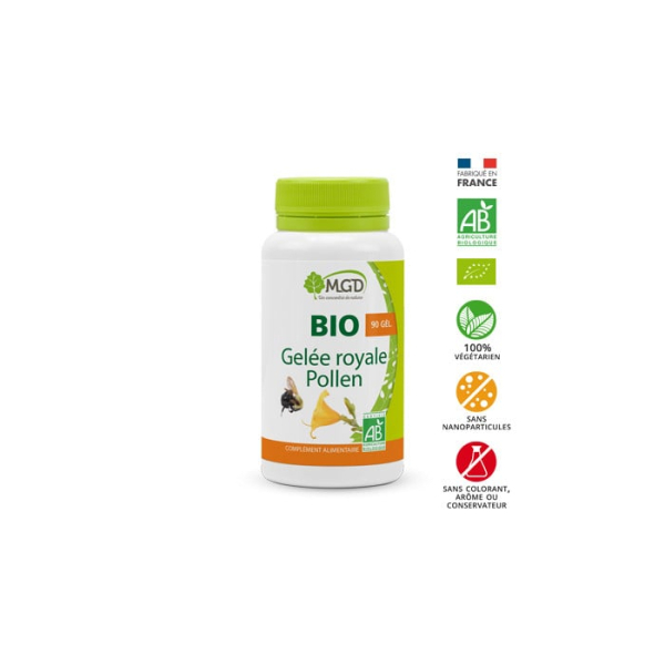 MGD NATURE - Bio gelée royale pollen 90 gélules