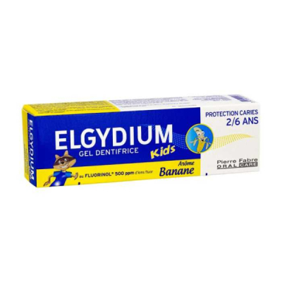 ELGYDIUM - Dentifrice kids banane 2- 6 ans 50 ml