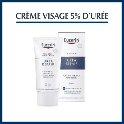EUCERIN - Urea repair creme visage peau seche 5 % d'uree 50 ml